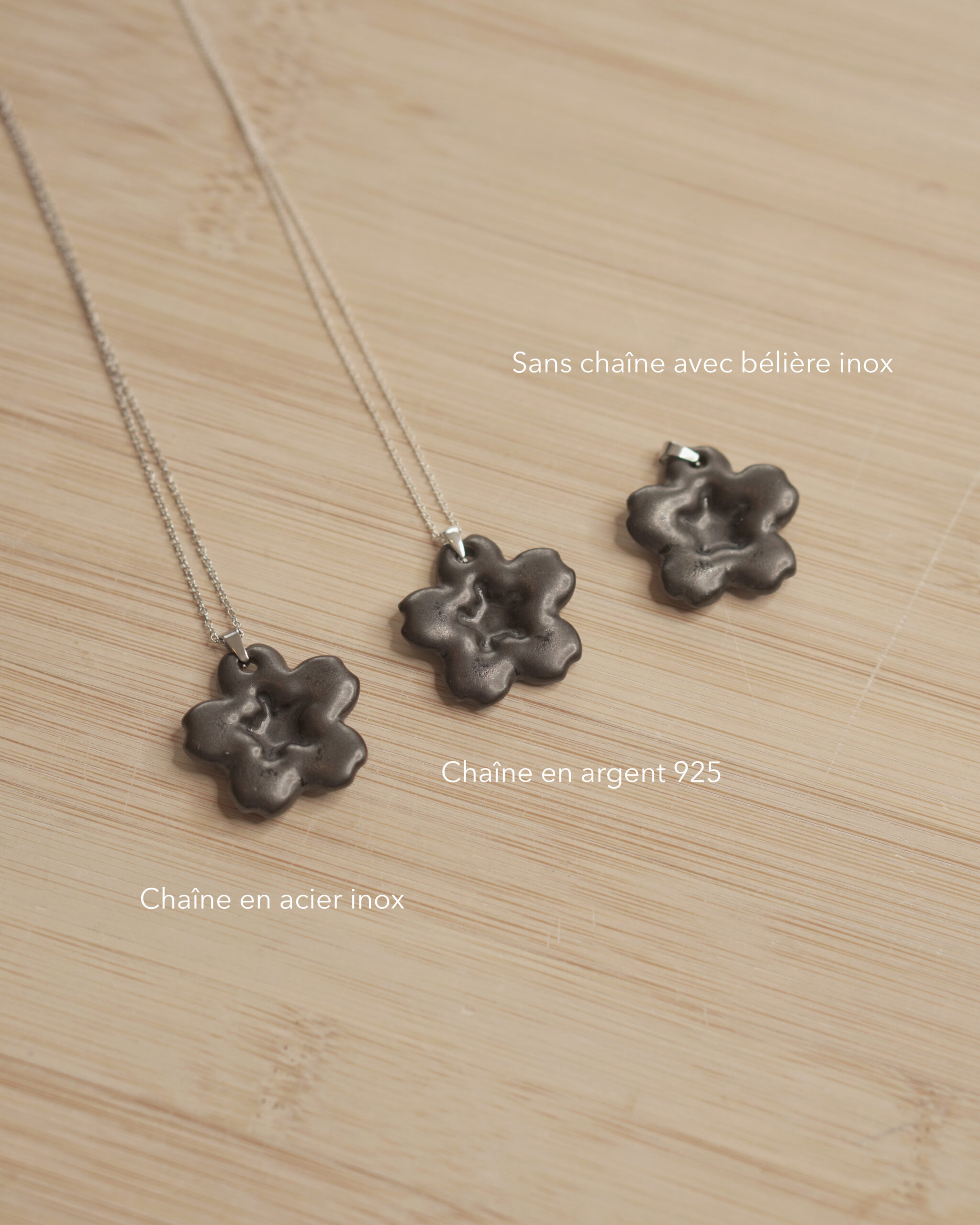 Collier Sakura ébène en grès – Image 3